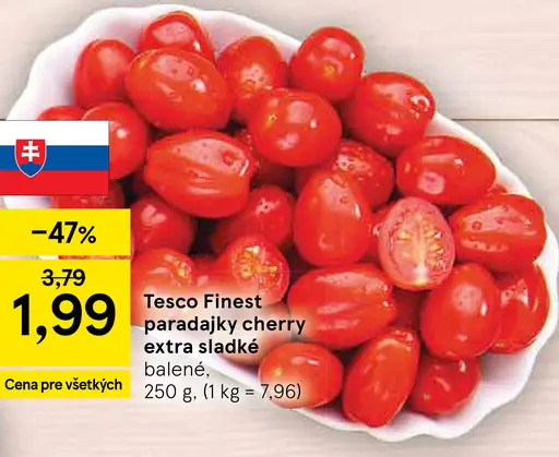 Tesco Finest paradajky cherry extra sladké balené