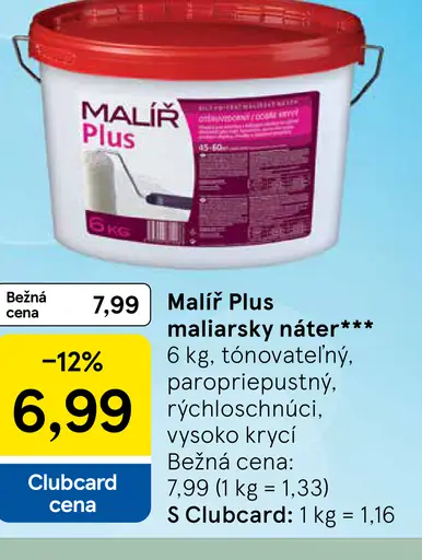 Maliř Plus maliarsky náter tónovateľný paropriepustný