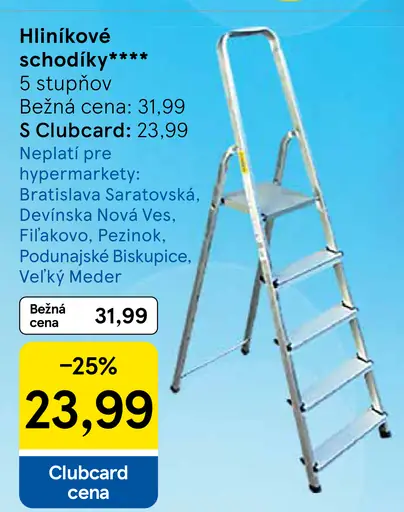Hliníkové schodíky 5 stupňov