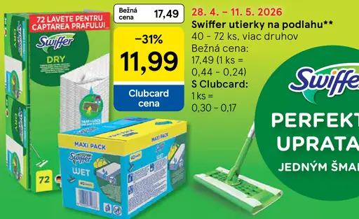 Swiffer utierky na podlahu rôzne druhy