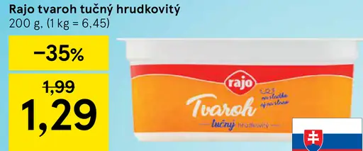 Rajo Tvaroh tučný hrudkovitý