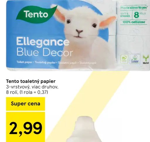 Tento toaletný papier 3-vrstvový Elegance Blue Decor