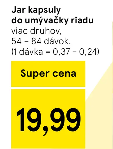 Jar kapsuly do umývačky riadu