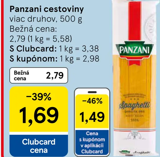 Panzani cestoviny viac druhov