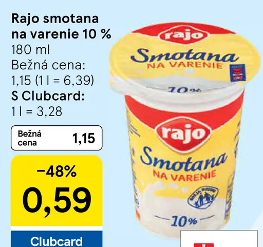 Rajo Smotana na varenie 10%