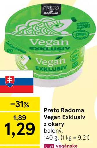 Preto Radoma Vegan Exkluziv z okary