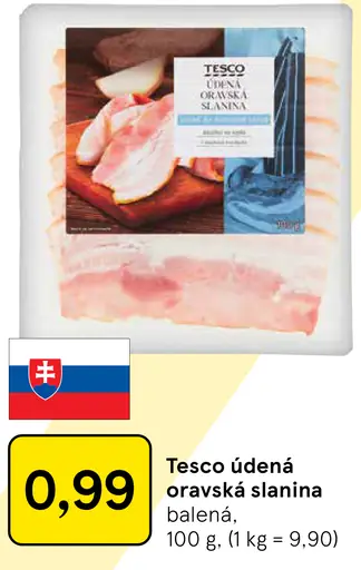 Tesco údená oravská slanina