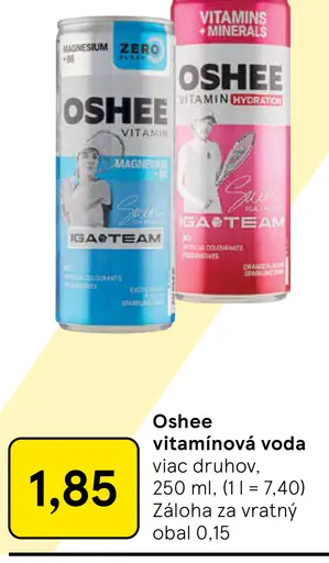 Oshee vitamínová voda viac druhov