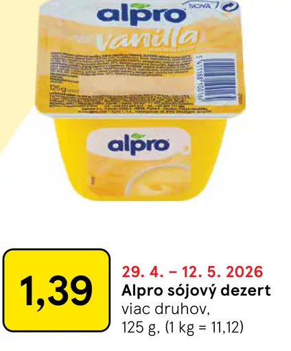 Alpro sójový dezert vanilka