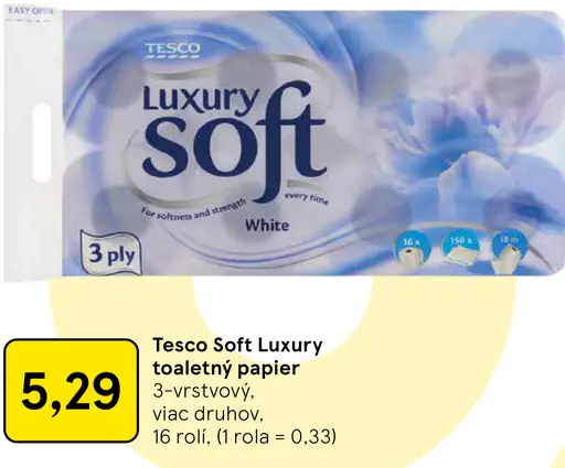 Tesco Soft Luxury toaletný papier