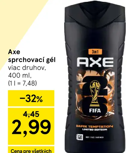 Axe sprchovací gél