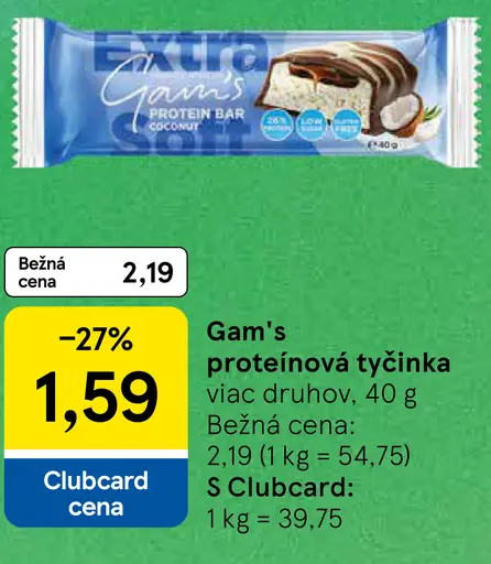 Gam's proteín tyčinka