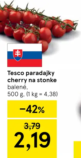 Tesco paradajky cherry na stonke