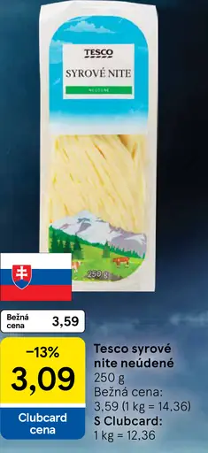 Tesco syrové nite nedusené