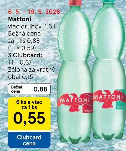 Mattoni minerálna voda rôzne druhy