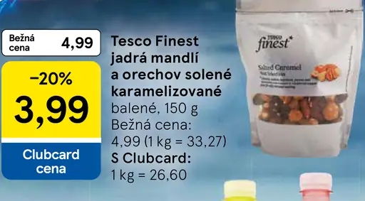 Tesco Finest jadrá mandlí a orechov solené karamelizované