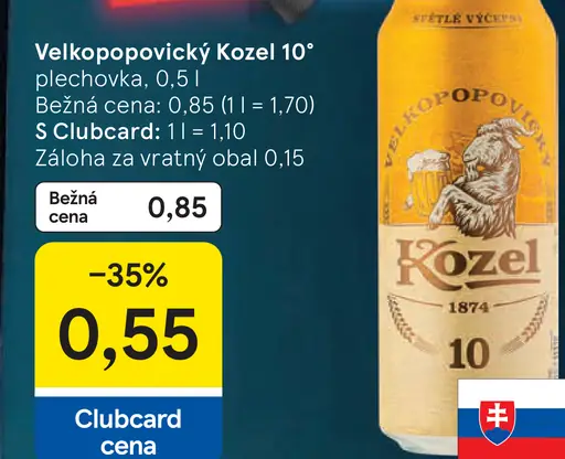 Velkopopovický Kozel 10° plechovka