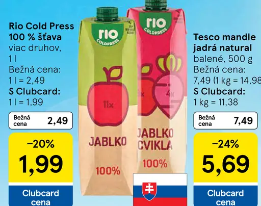 Rio Cold Press 100% šťava viac druhov