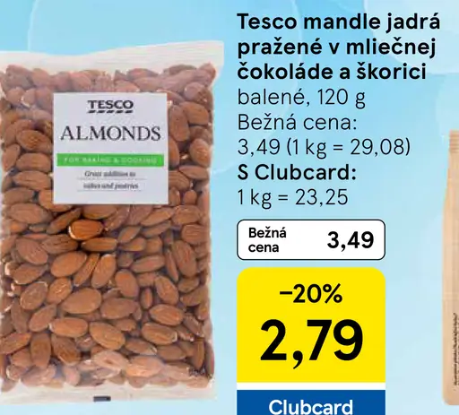 Tesco mandle jadrá natural