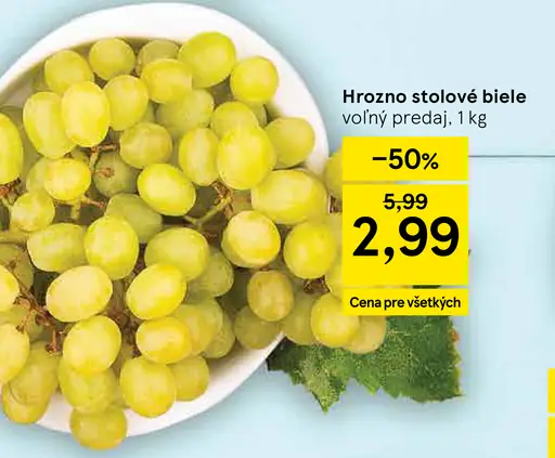 Hrozno stolové biele