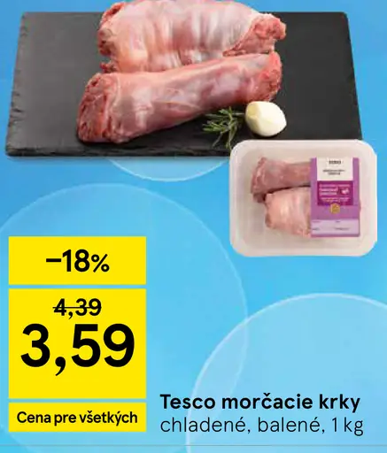 Tesco morčacie krky chladené, balené