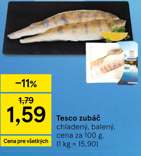 Tesco zubáč chladený balený