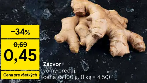 Zázvor voľný predaj