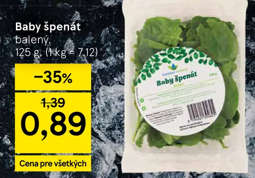 Baby špenát balený