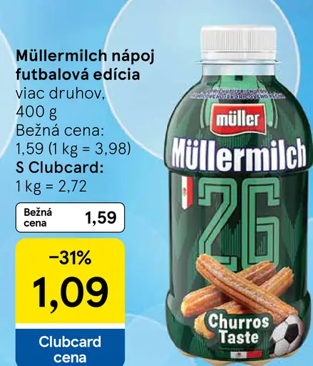 Müllermilch nápoj futbalová edícia viac druhov