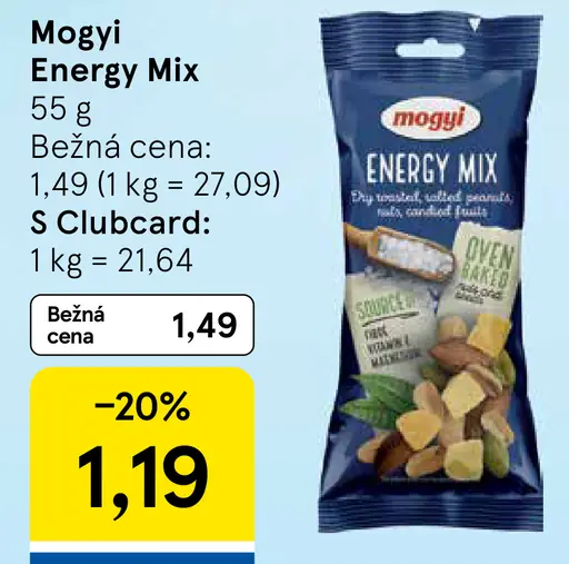 Mogyi Energy Mix orieškový snack