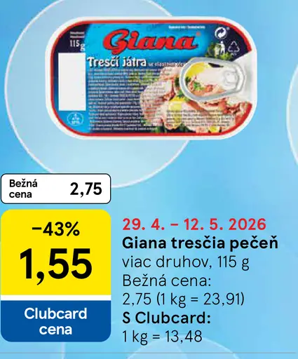 Giana tresčia pečeň