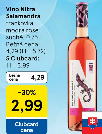Vino Nitra Salamandra frankovka modrá rosé suché