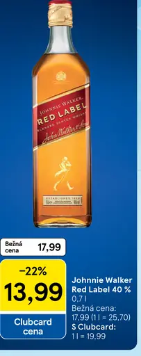 Johnnie Walker red label 40 %
