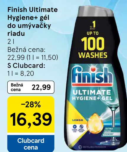 Finish Ultimate Hygienic+ gél do umývačky riadu
