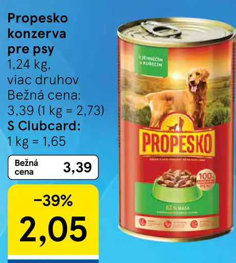 Propesko konzerva pre psy