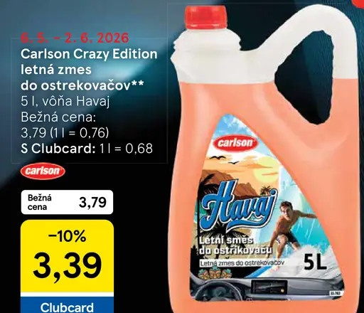 Carlson Crazy Edition letná zmes do ostrekovačov vôňa Havaj