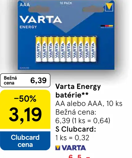 Varta Energy batérie AA alebo AAA