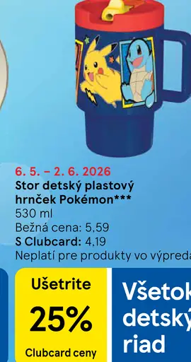 Stor detský plastový hrnček Pokémon