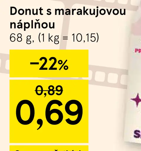 Donut s marakujovou náplňou