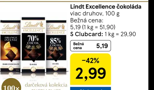 Lindt Excellence čokoláda
