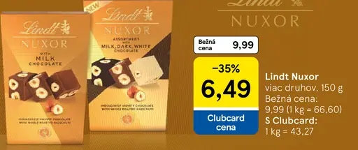 Lindt Nuxor Orechová mliečna čokoláda Gianduja