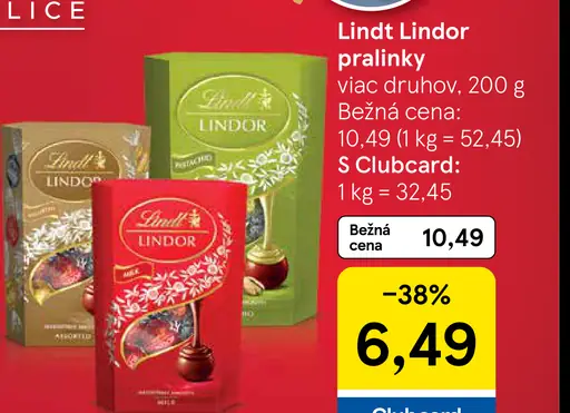 Lindt Lindor pralinky