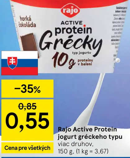 Rajo Active Protein jogurt gréckeho typu horká čokoláda