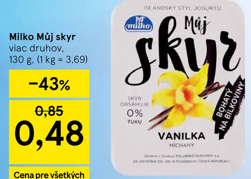 Milko Môj skyr vanilka