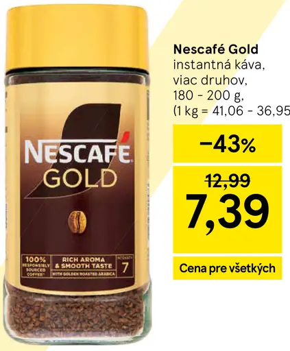 NESCAFÉ GOLD, instantná káva