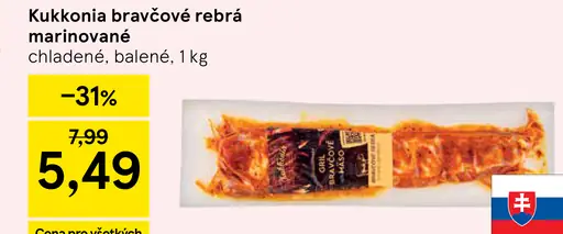 Kukkonia bravčové rebrá marinované chladené