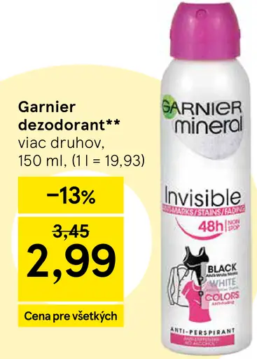 Garnier dezodorant viac druhov
