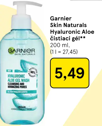 Garnier Skin Naturals Hyaluronic Aloe čistiaci gél