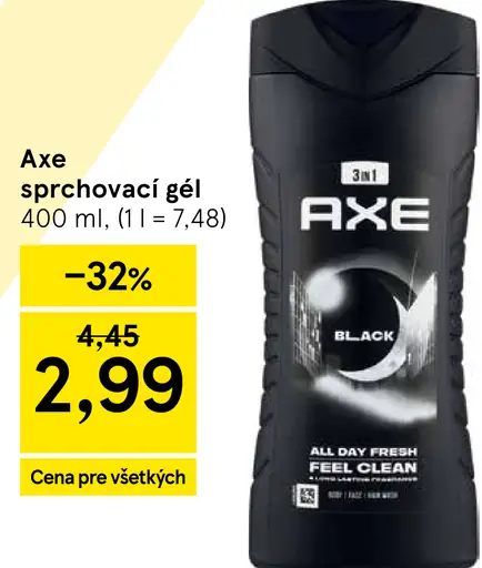 Axe sprchovací gél