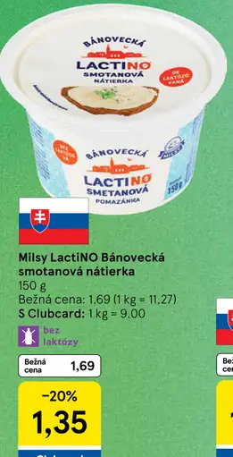 Milsy LactiNO Bánovecká smotanová nátierka